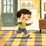 the child is running around the room